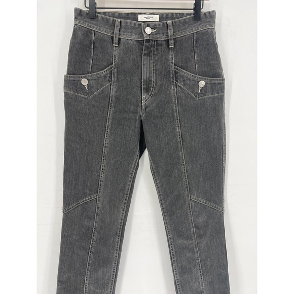 Etoile Isabel Marant Gray Seamed Slit Front Jeans - Picture 4 of 13